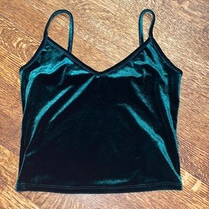 Emerald green velvet tank